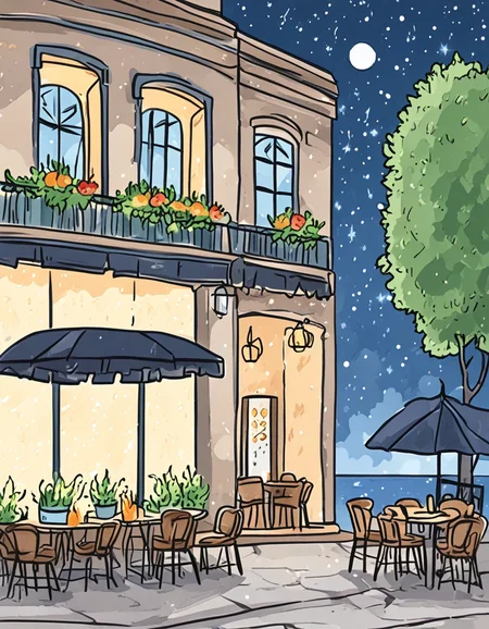 novuschroma57 style cartoon Cafe Terrace at Night <lora:sdxl_lightning_8step_lora:1> <lora:novuschroma57 style_detail:1>