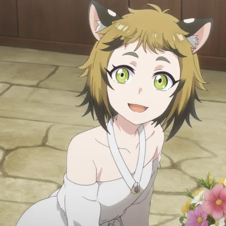 1girl, millie, masterpiece, best quality, very aesthetic,(white dress:1.2), (flower field:1.2),  smile,  source_anime,<lora:millie_the-new-gate-000009:0.7>