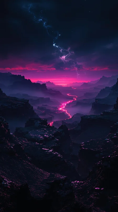 A sweeping, otherworldly expanse unfolds like a canvas of forgotten dreams. A darkened, mist-shrouded valley stretches towards the horizon, bathed in an eerie, cinematic glow that casts long shadows across the faded, neon-kissed terrain. The air is heavy with atmospheric haze, as if the very darkness itself has taken on a life of its own. Every detail, from the finest textures to the most minute crevices, is rendered in stark, high-contrast relief, as if etched onto the desktop wallpaper by an unseen hand. This is not just a landscape - it's a masterpiece of moody, cinematic artistry.
