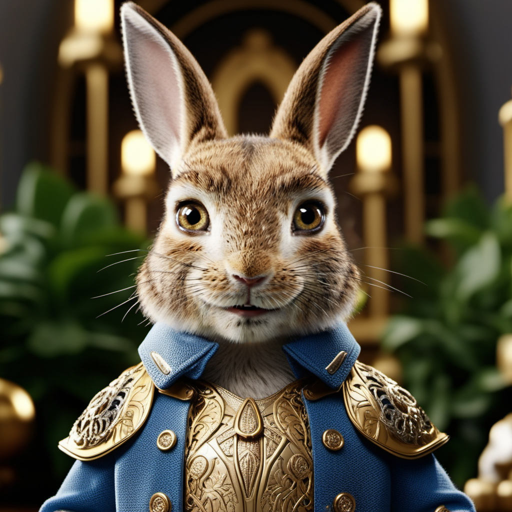 PeterRabbit1024, a rabbit outfitted in light graphite armor adorned with intricate golden ornamentation , detailed eyes, highly detailed, photography, ultra sharp, film, bokeh, professional, 4k  <lora:add-detail-xl:1.5>  <lora:PeterRabbit1024-000315:0.8>