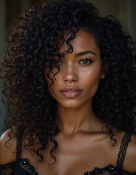 A ravishing Brazilian lady with curly, dark hair,Mohawk,Black,angle from above,Hellfire Club Montpelier Hill Ireland,professional studio quality hyperdetailed masterpiece,Kodak portra 800,Light caustics,<lora:real-lora:1>