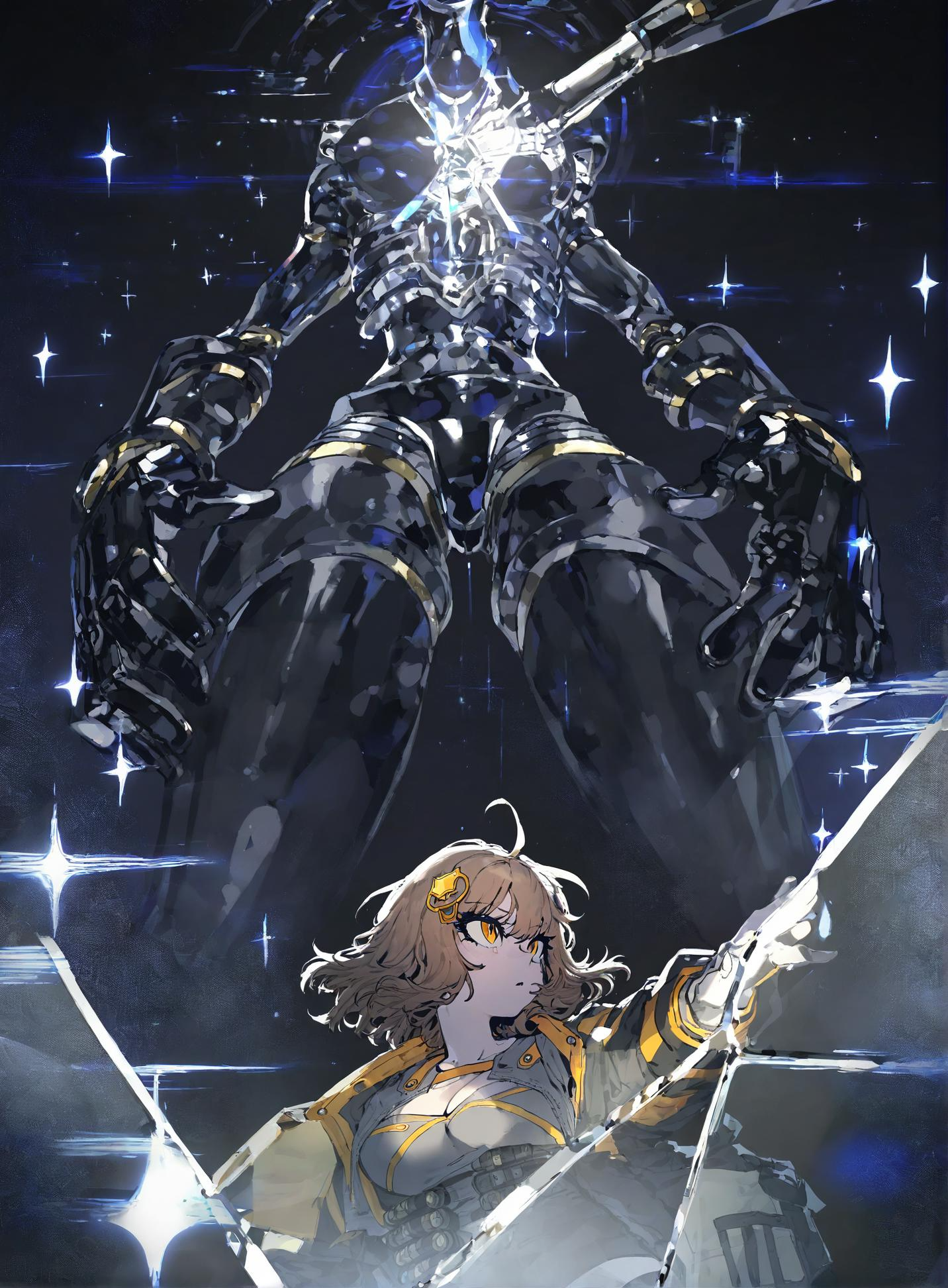 1girl ,anis_(nikke)  , optical illusion, ssambatea, quasarcake, Fishine, negative space, see-through_body ,made of, tiny neon glass filaments, w0gf1l, Android, star, solo, glass skin, made of glass,neon light, detailed background, hand out frame,
<lora:illustrious_noobai_epsilon_pred_1_best_quality_v1:0.7> ,<lora:illustrious_noobai_epsilon_pred_1_masterpieces_v1:0.7>,  <lora:add_details_xl:0.7>,<lora:ponyv5_noobE11_1_adamW:.0.5>, <lora:World_of_Glass_Filament:1>
masterpiece, best quality, amazing quality, very aesthetic, absurdres, newest,