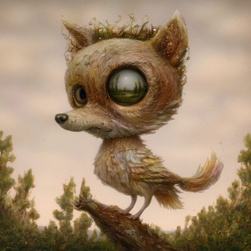 <lora:SDXL_Style_by_Naoto_Hattori_Sa_May_V4:1> Style by Naoto Hattori a wolf at the forest