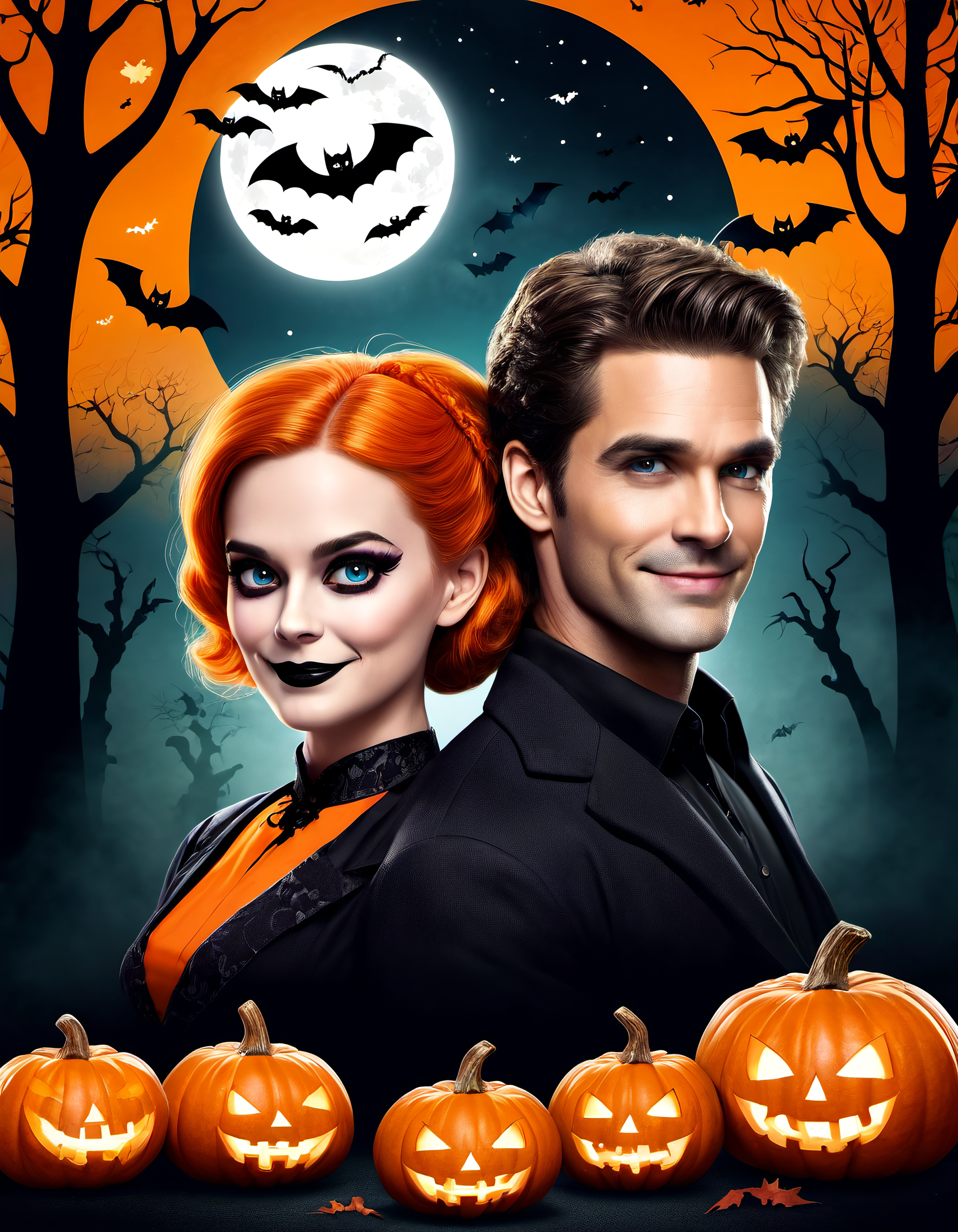 an adorable couple, Halloween decor