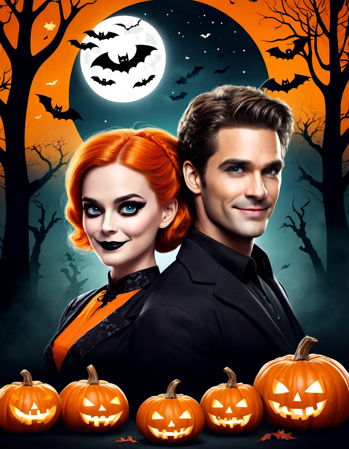 an adorable couple, Halloween decor