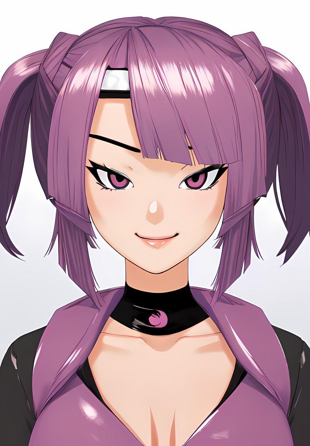 <lora:kunoichi_masako:0.8>, kunoichi_masako, 1girl, solo, ninja, portrait, smirk, (seductive, alluring, charming:1.3), (highly detailed, high quality:1.3)