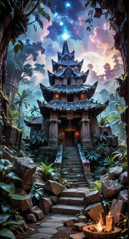 scenic landscape view, fantastic ht scene, starry ht sky over vast jungle,
stone, Mayan temple, p1<lora:sdxl\add-detail-xl.safetensors:0.87:0.32> <lora:sdxl\incase_style_v3-1_ponyxl_ilff.safetensors:0.88:0.25> <lora:sdxl\FaceSkinDetailsPonyXL.safetensors:0.85:0.23> score_9, score_8_up, score_7_up, BREAK, realistic, photo, photorealistic, {nsfwupscaler,|}p1,s8,,