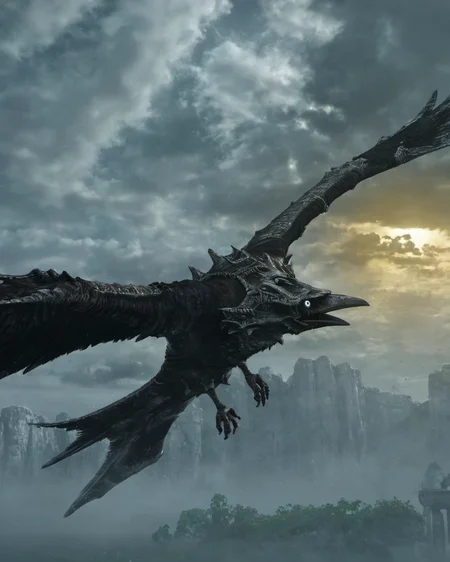 giant bird flying in the clouds,cinematic,50nm dof,bokeh,realistic,sharp focus,ultra detailed,128k uhd,awardwinning,trending on artstation, <lora:Colossus-000004:0.8>
