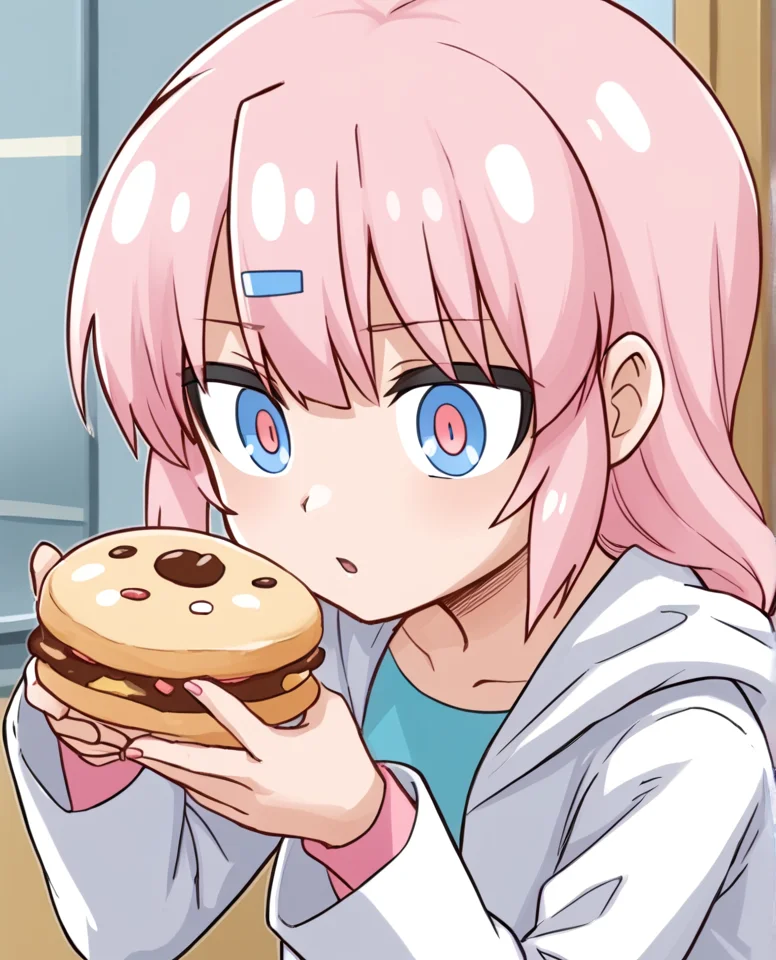 <lora:Bianca:1>, 1girl, bianca, pink hair, yummy kawaii, white coat