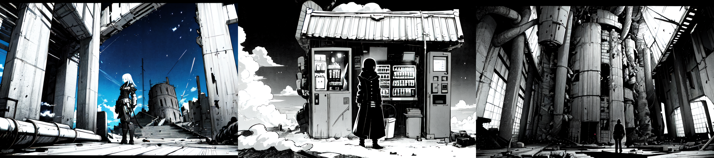 highly insanely detailed, masterpiece, top quality, best quality, highres, 4k, 8k, RAW photo, (very aesthetic, beautiful and aesthetic), 
__lazy-wildcards/subject/env-bg/nihei_tsutomu-blame-env/prompts__, 
<lora:ABARA:0.7>, 
(1girl:1.3), 
solo focus, 
__lazy-wildcards/dataset/background__,âââ