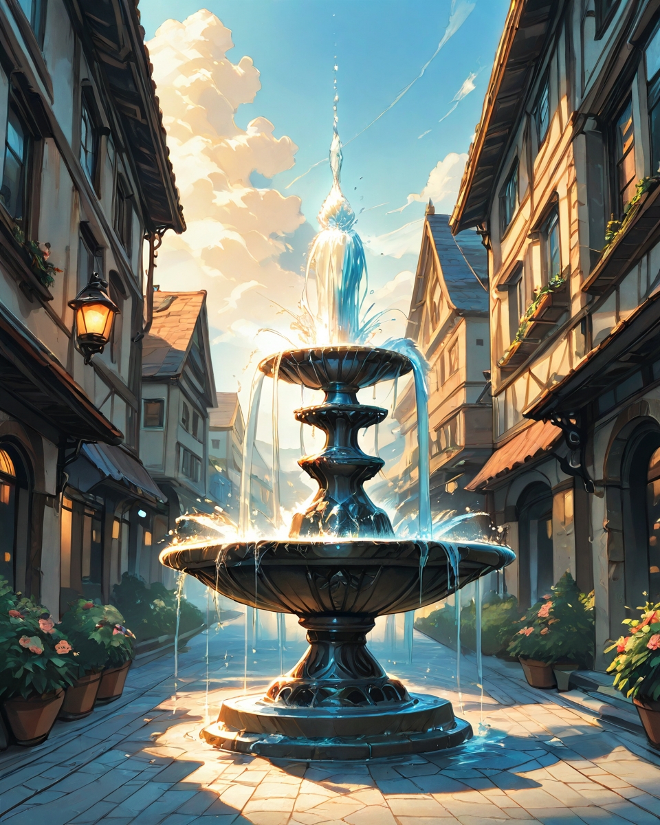(epic landscape:1.5),  (Katsuhiro Otomo   drawing), ( Hisaichi Ishii  painting),best quality, masterpiece, extremely detailed,  professional  art,  professional painting, an extremely delicate and beautiful, dynamic,  great lighting, perfect shading, professional shading, depth of field,   side soft light, elegant, gorgeous, highly detailed,   full shot, uncropped,   pure genious, absolutely perfect,  highly detailed, breathtaking,
A charming, historic town square surrounded by centuries-old buildings, with a fountain at its center and the soft hum of conversation from outdoor cafes, demonic foundries where sin-engineers construct hell-machines, the production lines feeding eternal war fronts,
<lora:EldritchRomanceIllustration1.3.1:0.5>,
<lora:- SDXL - vanta-black_contrast_V3.0:0.2>,
<lora:add-detail-xl:0.7>,
<lora:detailed_notrigger:0.7>,