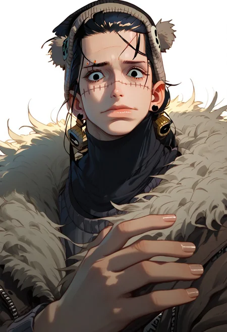 score_9, score_8_up, score_7_up, score_6, score_5, anime, hyper detailed face, perfect face, perfect eyes, perfect anatomy, perfect hands, closeup, 1boy, solo, black eyes, black hair, spiky hair, messy hair, fully clothed, athletic, ((koala hat, koala beanie, animal hat, fur_ears, grey_bear_ears, grey_beanie, Croco_scar across face)), male focus