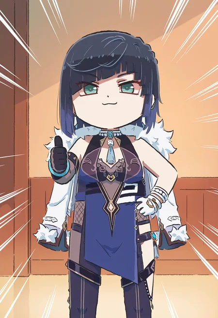 masterpiece,best quality,high resolution,source_anime,highly detailed illustration,
seductive, detailed eyes, very aesthetic,absurdres,newest, amazing quality,
detailed eyes, absurdres,newest, amazing quality,
<lora:shiXinzoroV1ill:1.0>, shixinzoruo, chibi,
1girl, solo,
yelan \(genshin impact\),
emphasis lines, smug, thumbs up