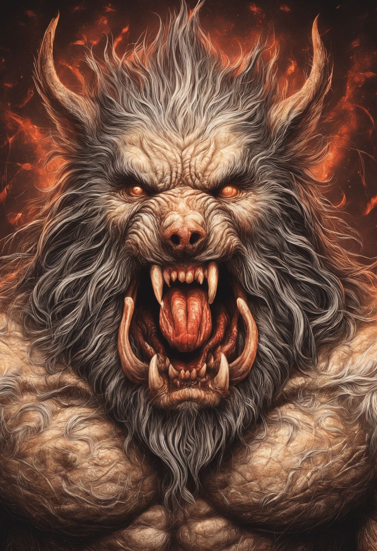 manbearpig, cinematic lighting, monster, doing a t-pose, <lora:manbearpig-10:0.8>