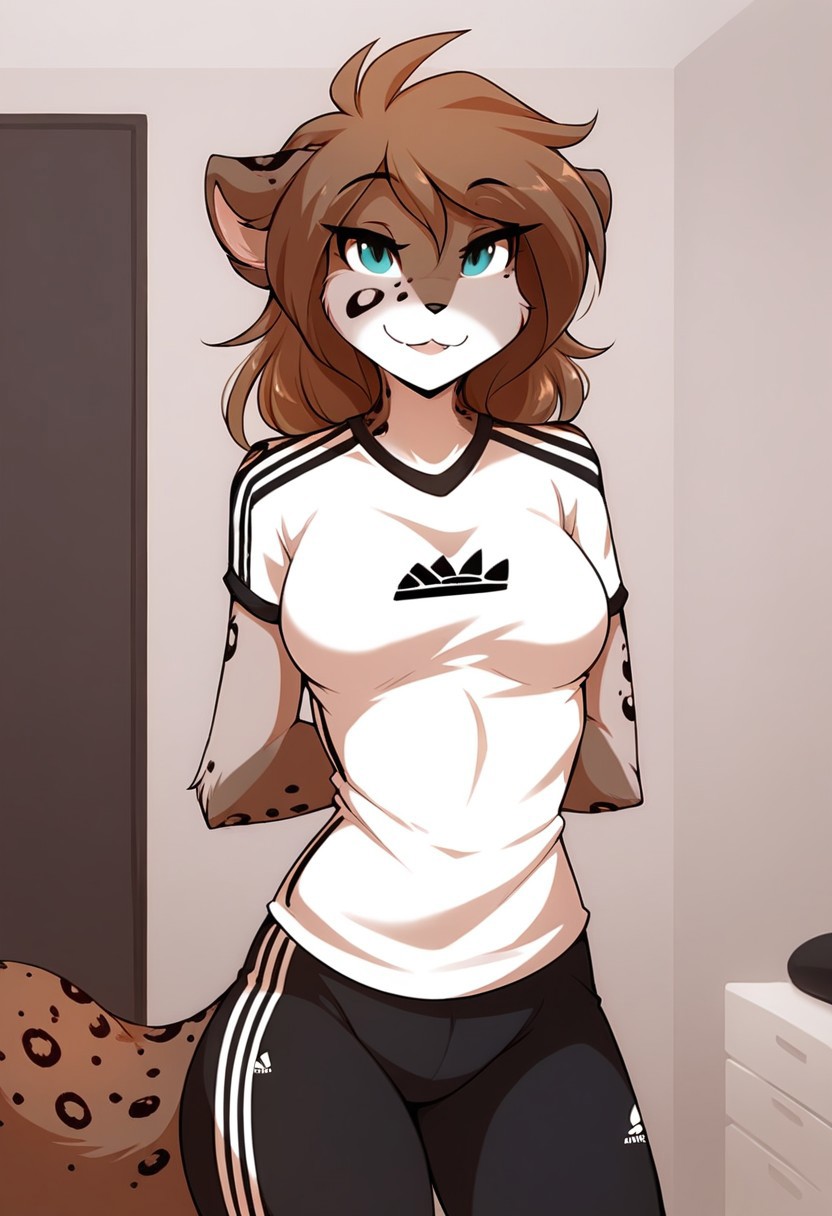 score_9, score_8_up, score_7_up, best quality, score_6_up, source_furry, rating_explicit
BREAK
solo, furry female anthro, medium breasts, breasts outline, standing, (indoors, room), Adidas sports uniform, adidas, front view, front side, looking at viewer, (cute, seductive), kathrin-twokinds