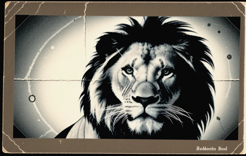 kata_bd WYWH photograph of a lion postcard german damage folding <lora:knives_and_time:1> <lora:pytorch_lora_weights:1> <lora:wish_you_were_here:1>