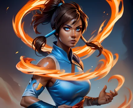 <lora:element_blend:0.8>,detail,score_9, score_8_up, score_7_up, score_6_up, score_5_up, score_4_up,
elementalfusion, , 1girl, solo, dark skin, blue eyes, dark-skinned female, fire, brown hair, ponytail, long hair, hair tubes, water