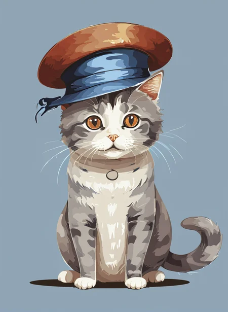 a cat in a hat <lora:DD-vector-v2:1> vector