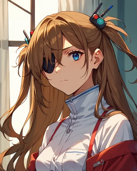 score_9,score_8_up,score_7_up,score_6_up,
<lora:Souryuu_Asuka_Langley:1>,souryuu asuka,blue eyes,brown hair,small breasts,long hair,two side up,hair ornament,medical eyepatch,expressionless,