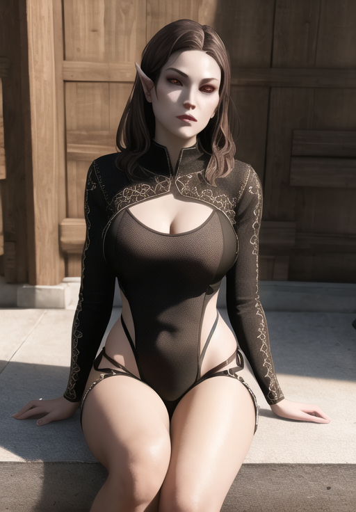 <lora:Dunmer-female:0.8>, dunmer-female, 1girl, solo, sitting,, (masterpiece, best quality, absurdres, detailed, ultra-detailed:1.3), (trending on CGSociety, trending on pixiv, contest winner:1.3)