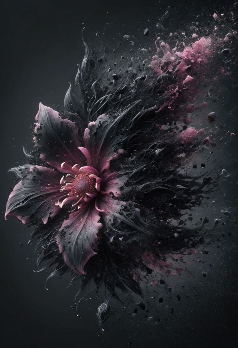 Score_9, HD, Completely black screen, absolutely nothing, pure black, detailed, but the celtic pink flower, ral-dissolve, FastNegativeV2