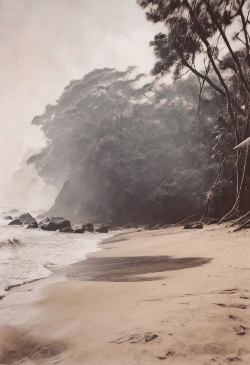 AgfaBroviraSpeedBS310RC2, instagram photo, a foggy beach in sri lanka, hard shadows