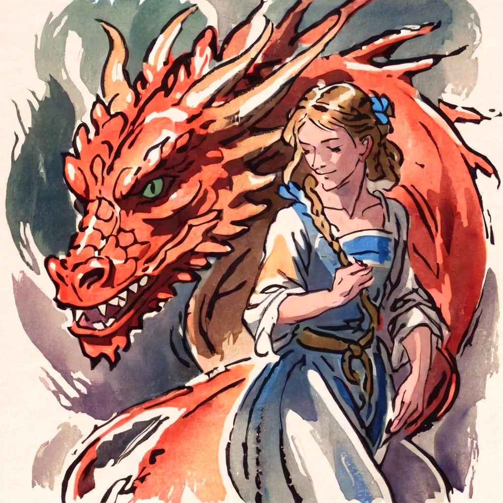 jchadel girl and dragon<lora:jchadel:1>