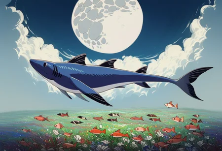 score_9, score_8_up, score_7_up, score_6_up,
nature background, flowers, flower, clouds, fields, flower field, night time, dark county side, moon in the sky, huge moon, glowing moon, white glow, horizon view, flat horizon
flying fish, fish floating, fish swimming thriugh the sky, betta fish, multi colour fish, swarm of fish, 30 fish, huge swarm of fish,fish ,Aquatic life, swarm of fish around a big fish, large goldfish, goldfish, large fish, dragon fish, dragon gold fish