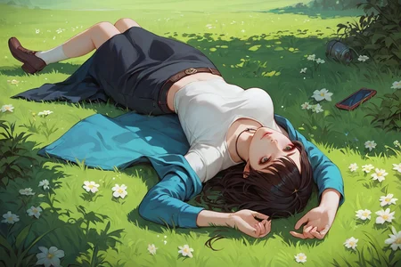score_9, score_8_up, score_7_up, 1girl, woman lying on grass<lora:kaomingXLP-v1bn-000012:0.8>