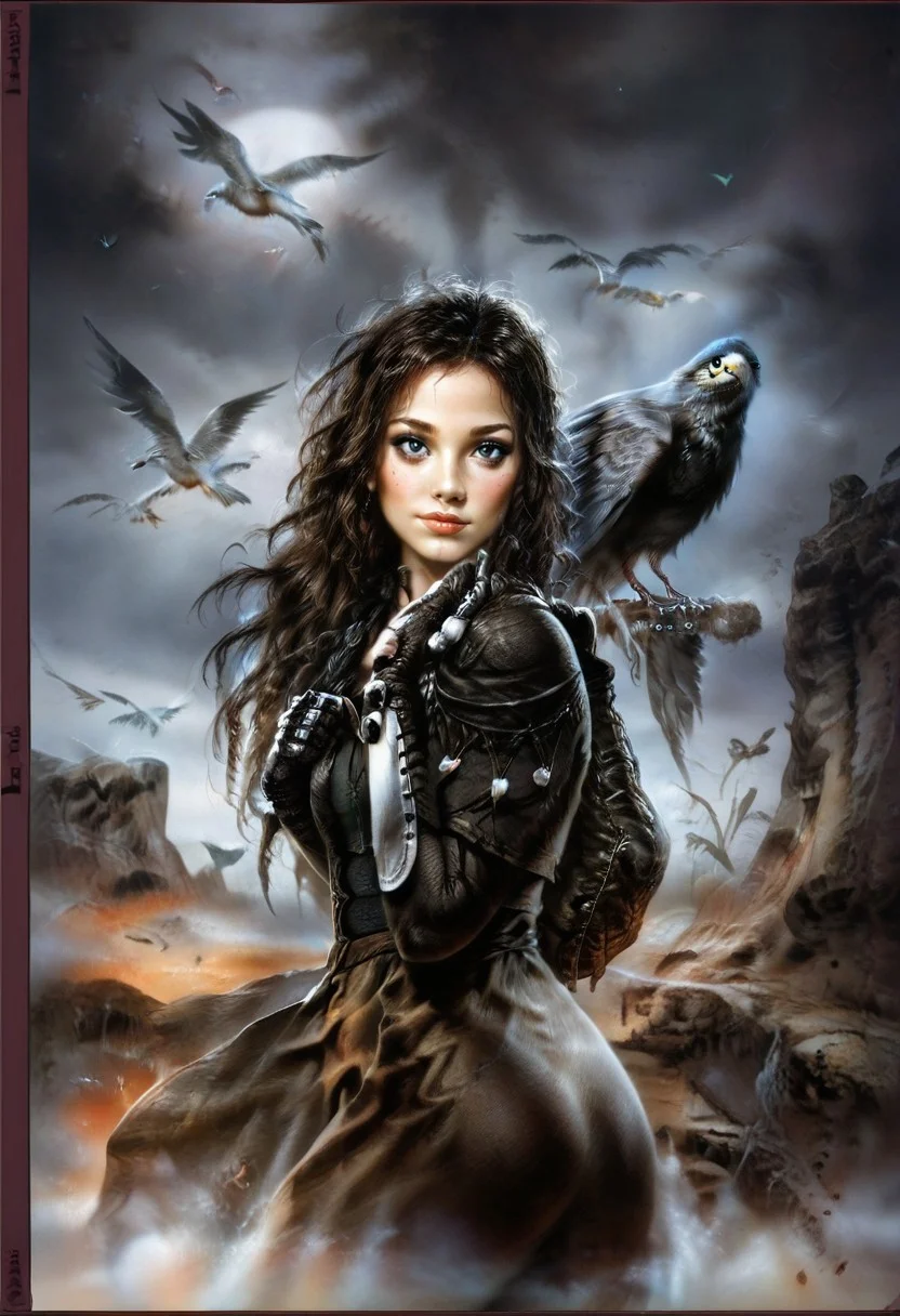 concept art, realistic,
1girl, solo, cute face, sexy face,
Girl with birds, birds.