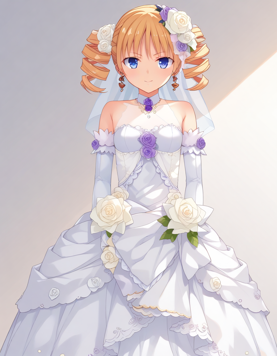 <lora:sousou_XL_pony_bf16_v1:1>1girl, sousou,wedding dress,, BREAK score_9, score_8_up, score_7_up, BREAK source_anime, best quality, masterpiece, uncensored,<lora:sdxl_lightning_4step_lora:1>(clear eyes:1.2),zPDXLpg,rating_explicit,clear eyes,beautful eyes,
