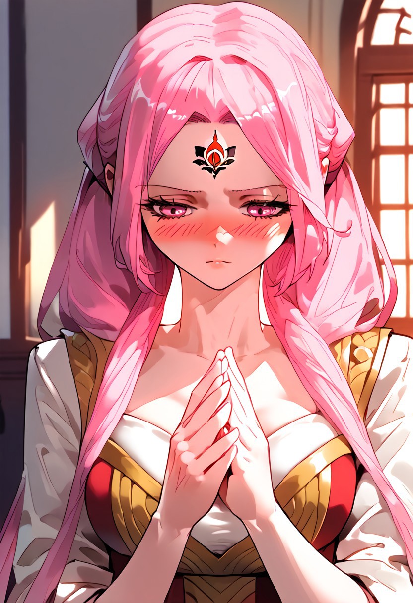 score_9,score_8_up,score_7_up,score_6_up,source_anime, (best quality), (masterpiece), (extremely detailed), (finely detailed), (detailed face, perfect face, perfect eyes, beautiful detailed shading), (perfect hands), (full colors), blush, 
BREAK, 
cowboy shot, upper body,
1girl, solo, 纳兰嫣然, pink hair, twintails, long hair, pink eyes, large breasts