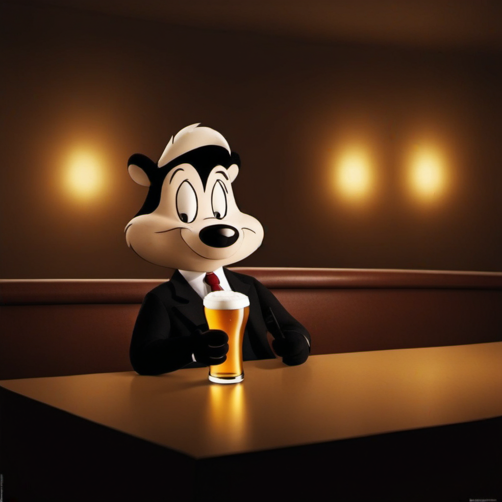 cinematic photo a cartoon character having a beer in a pub <lora:Pepe1024:0.8> . 35mm photograph, film, bokeh, professional, 4k, highly detailed