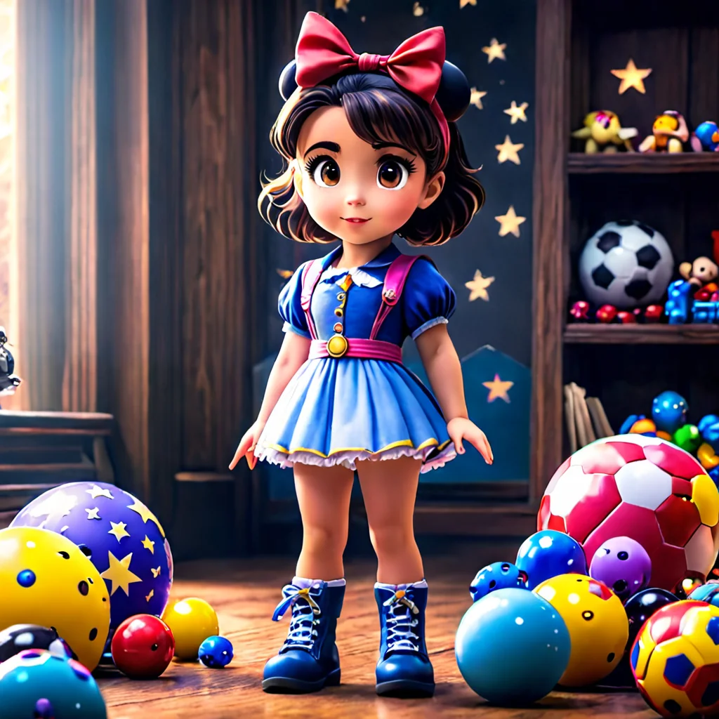 art, glass orb, stars, cute, magna girl five years old, Disney style, Surrounded by her favorite toys <lora:hands:1> <lora:perfection style:1> <lora:MJMangaSDXL:1>, DSLR, 8k uhd, hdr, ultra-detailed, high quality, high contrast, score_9,score_8_up,score_7_up,score_6_up,score_5_up,score_4_up, cinematic film still of <lora:perfection style:0.9>