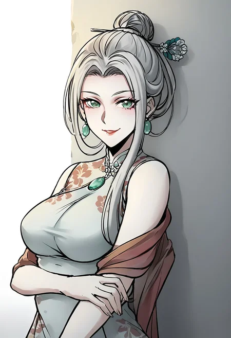 score_9, score_8_up, score_7_up,(very aesthetic:1.2),masterpiece ,high quality,detialed,best quality,perfect anatomy,beautiful detailed eyes
BREAK
looking at viewer,upper body,from side,
BREAK
b1f4ngt13d,green eyes,seductive smile
BREAK
leaning back,on the wall,crossed arms
BREAK
outdoors,chinatown,road