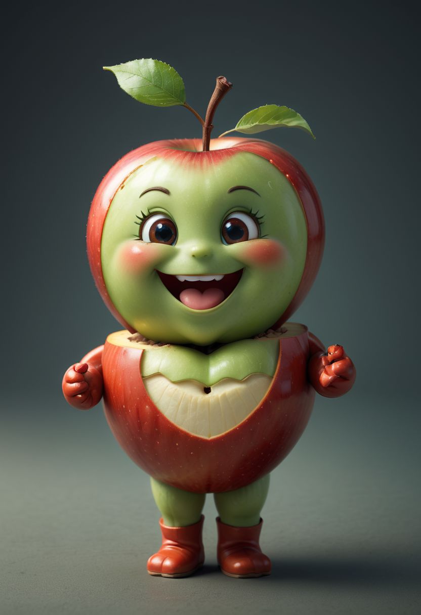 Cute little happy Apple