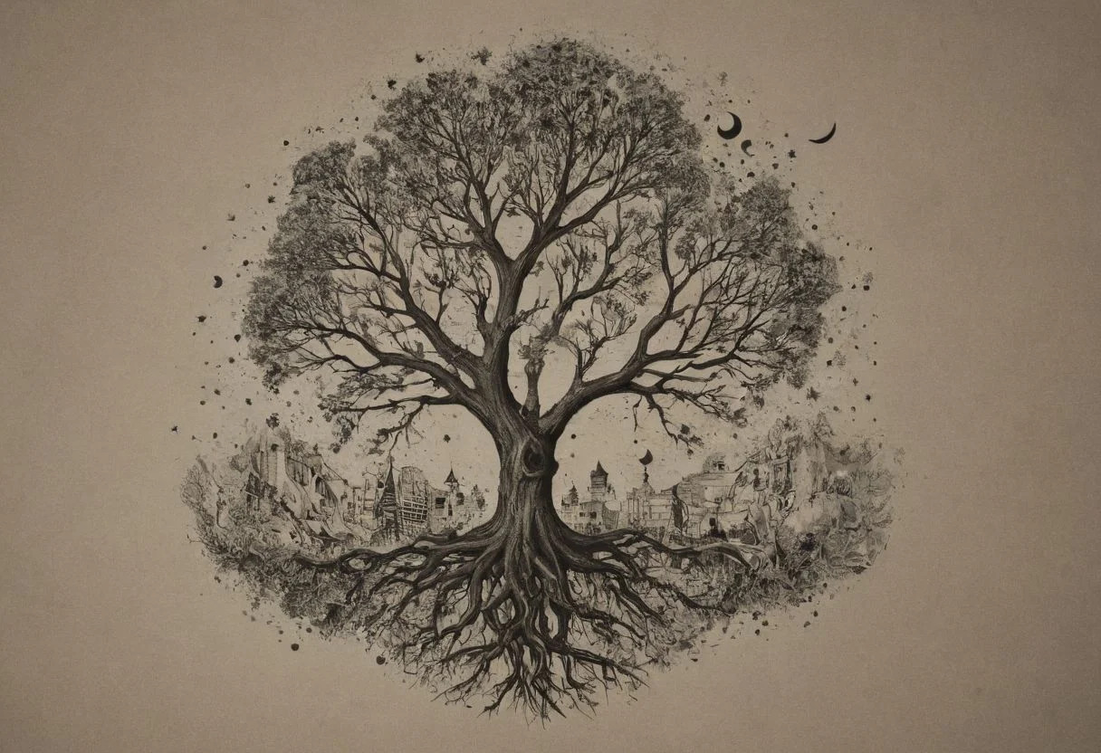 "Visualize art tattoo design inspired by the concept of 'as above, so below,' depicting the interconnectedness of the universe. Imagine intertwining elements such as stars, roots, and branches to symbolize the unity of the cosmos and the earth. Consider how you would like these elements to flow together and what symbolic meanings they hold for you. Feel free to explore different styles and compositions to bring this concept to life in your tattoo design.
<lora:add-detail-xl:0.95> <lora:dvr-lnds-sdxl:0.3> dvr-lnds-sdxl <lora:MJ52:0.25> <lora:ral-apoctvisn-sdxl:0.3> ral-apoctvisn <lora:zavy-cntrst-sdxl:0.35> dark, chiaroscuro, low-key <lora:zavy-rmlght-sdxl:0.41> zavy-rmlght <lora:SDXLFaeTastic2400:0.225>