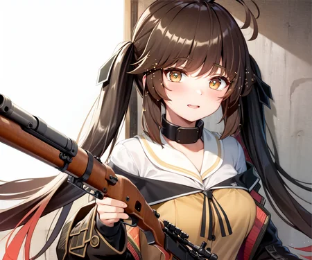 masterpiece, best quality, <lora:mtf-000004:1>, M14, solo, holding rifle,