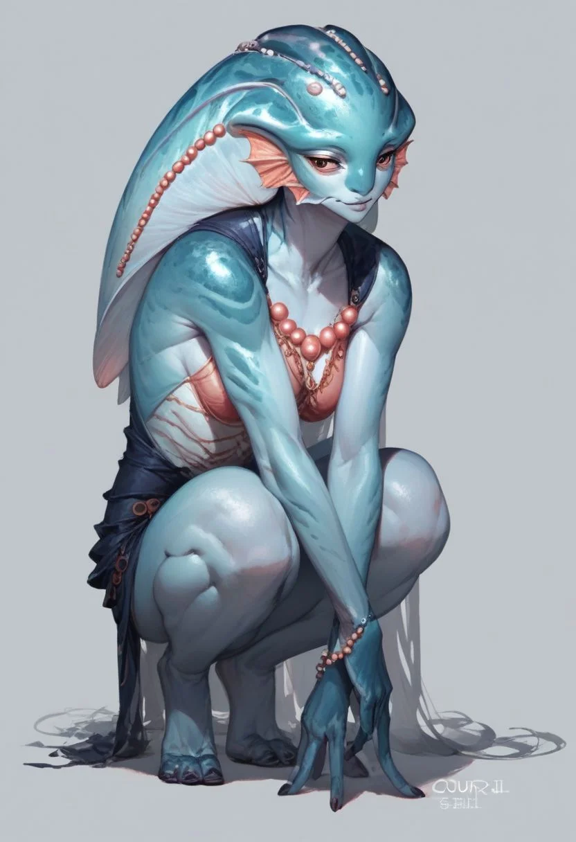 score_9, score_8_up, score_7_up, source_anime, high detail, concept art,
BREAK
anthropomorphic, unusual creature, creature, made of opal and pearl, cuddlefish and koi fish forms, beautiful alien, graceful, squatting with arms around knees