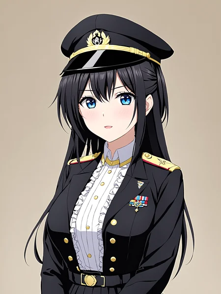 masterpiece, best quality,
<lora:heroneverseenagain.sdxl.v2:0.9> heroneverseenagain
1girl, shirt hair, black hair,
military uniform, black uniform,