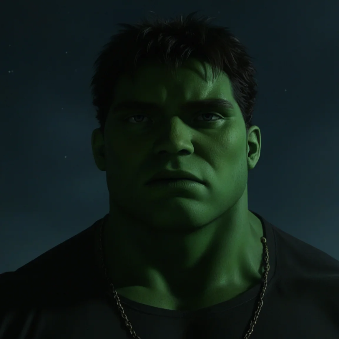 <lora:The_Hulk_2003_V2:0.5> a picture of the hulk, solo, best resolution, best quality, extremely detailed, masterpiece, crisp, sharp focus,  zPDXL3, dimly lit basement, objects, dusty shelves