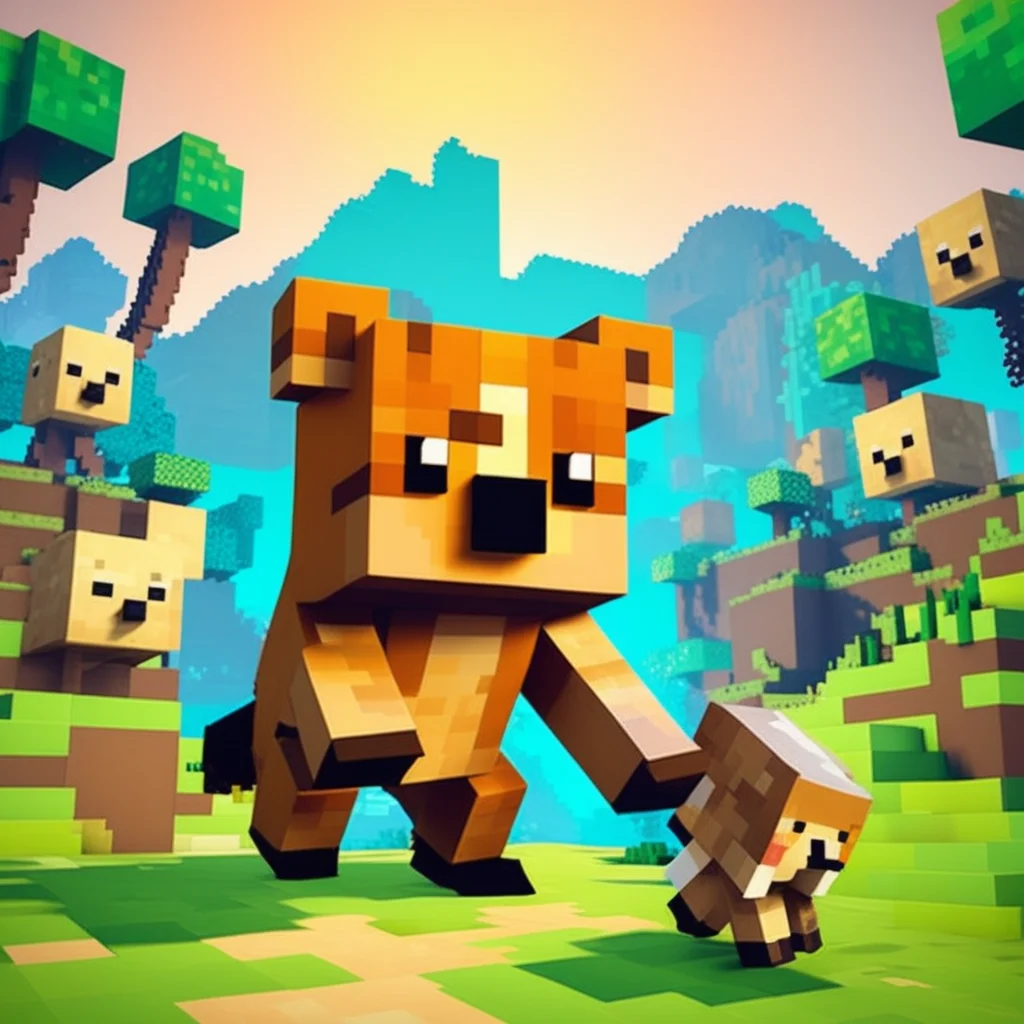 Minecraft style quoknon quokka, <lora:quokka_LoCon_XL:0.9> . Blocky, pixelated, vibrant colors, recognizable characters and objects, game assets