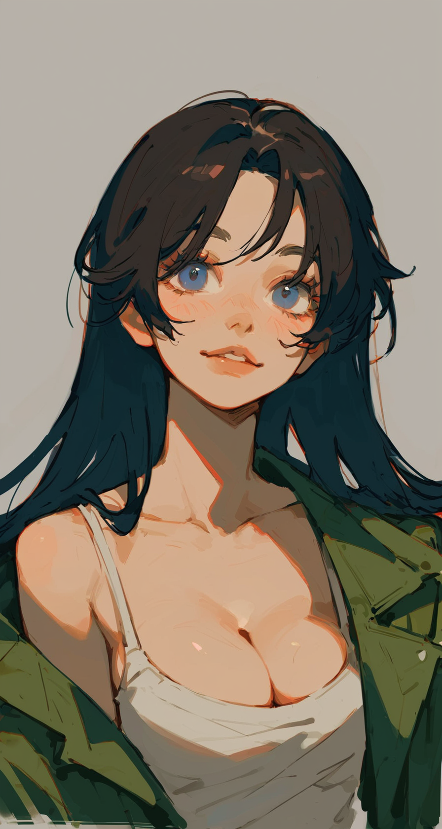 (girl:1.1), (dark hair:1.1), cleavage,(score_9,score_8_up,score_7_up),  <lora:sketchstyle:0.5>, (imbasketchstyle, abstraction:1.06), sketch style, (paint style:0.4), (dark of 1000 nights:1.4)