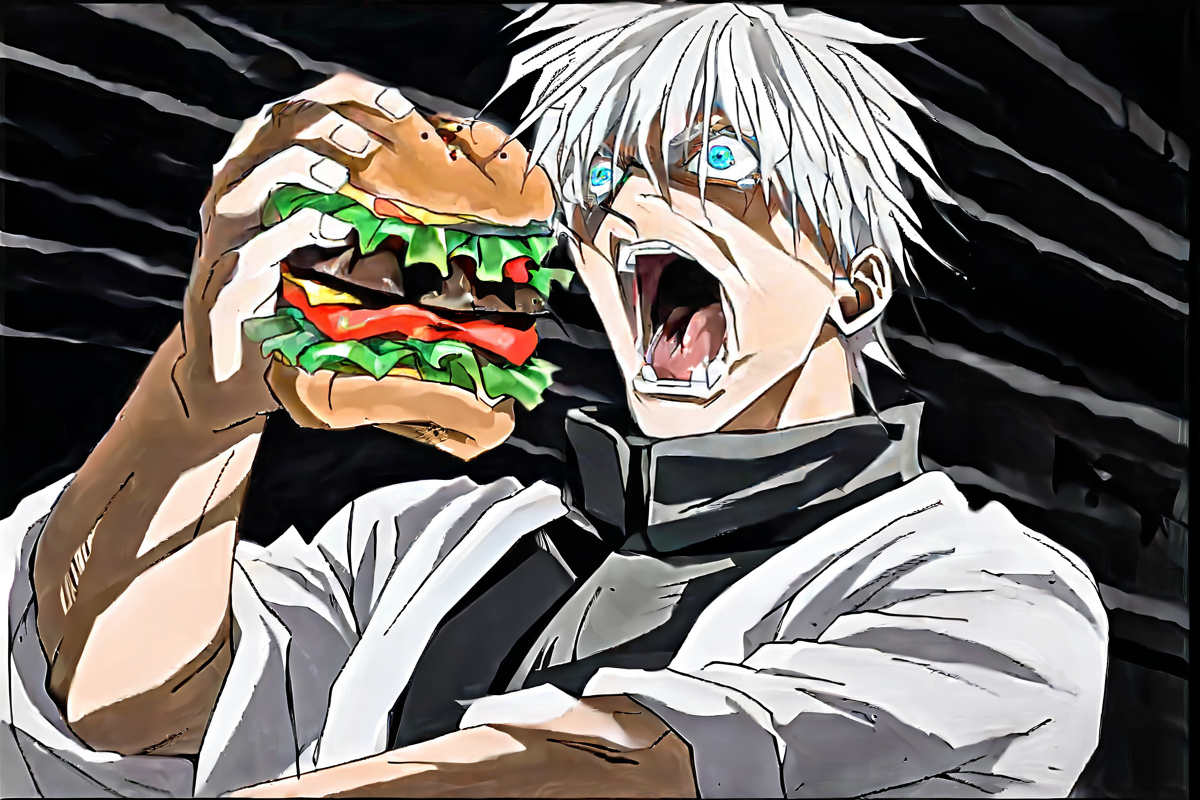 score_9,score_8_up,score_7_up,score_6_up,
SatoruGojo,solo,short hair,1boy,hair between eyes,closed mouth,black jacket,upper body,male focus,cowboy shot,japanese clothes,eyelashes,black background,sleeves rolled up,colored eyelashes,white kimono,kaibanodef,open mouth,upper body,teeth,screaming,parody,force-feeding,feeding,forced,food,eating,hamburger,
<lora:GojoSatoruPony>,<lora:shikaibaTestNoV1>,<lora:force-feeding-ponyxl-lora-nochekaiser:1>,