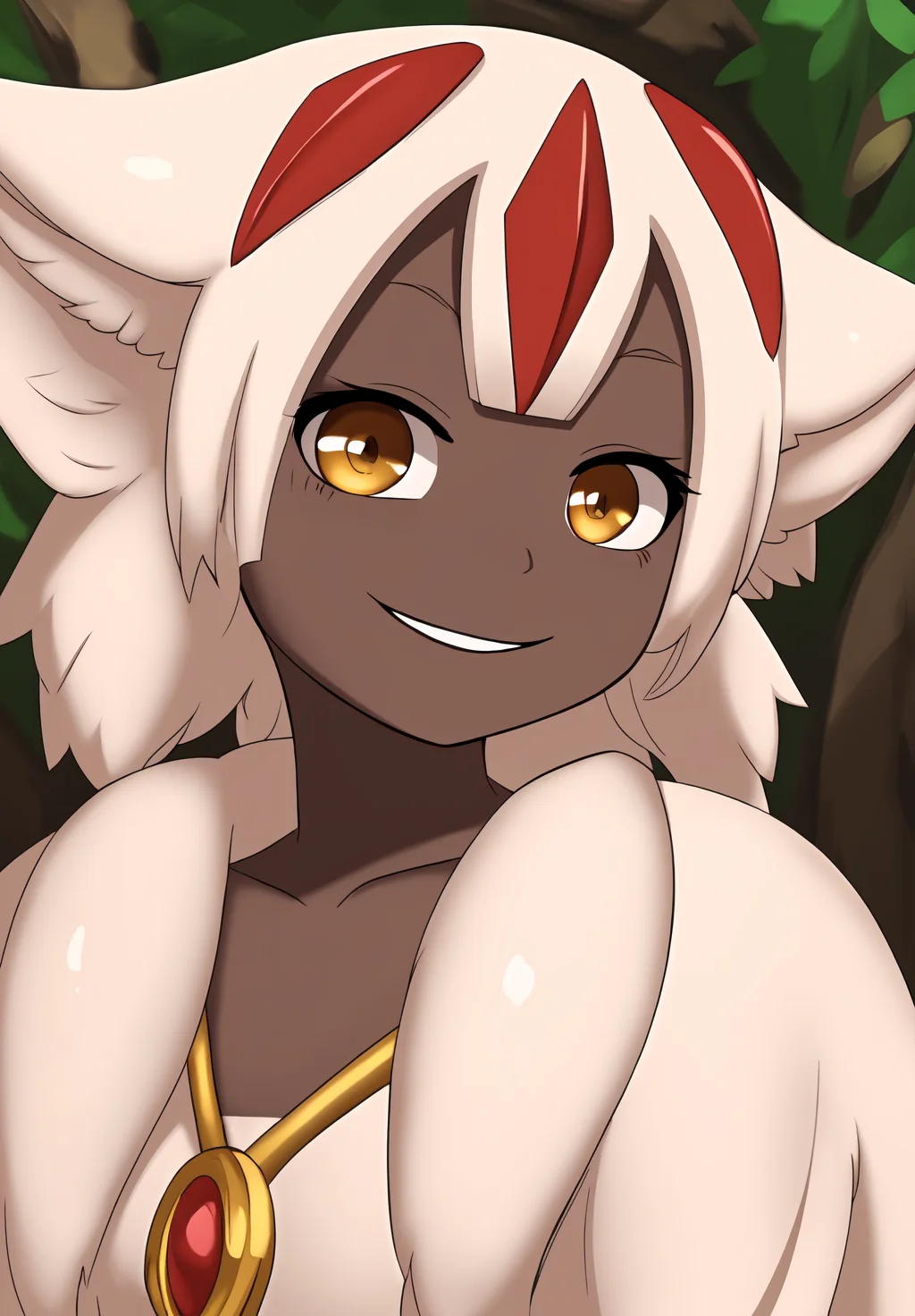 <lora:faputa:0.8>, faputa, 1girl, solo, portrait, smirk,