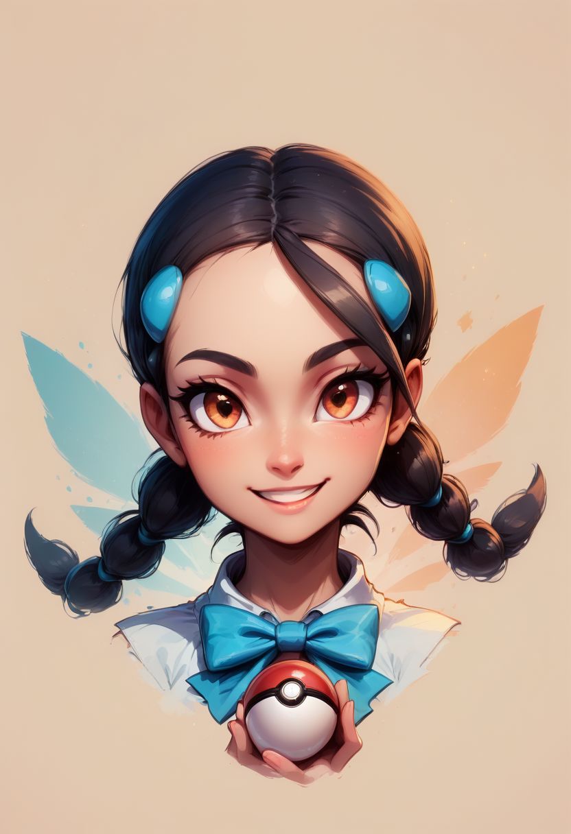 score_9, score_8_up, score_8, big breasts, (curvy), cute, eyelashes, 
(holding pokeball),
Faded Headshot, faded bottom, faded edges
 head tilt, smile
BREAK, 
zzCandice,  hair ornament, twintails,  hairclip, bowtie, 
BREAK,,  zPDXL,