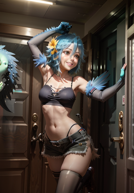 <lora:Monster Musume:0.8>, Papi, smile, (acclaimed, alluring, captivating, exciting, gorgeous, striking:1.3), (trending on CGSociety, trending on pixiv, contest winner:1.3)