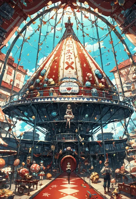 score_9, score_8_up, score_7_up, best quapoty, highres, absurdres, source_anime, 1girl, circus, <lora:pony_circus:1>, a giant glass sphere containing a small ecosystem, surrounded by measurement devices is installed in large-scale factory, a girl researcher stands next to the sphere