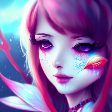 gigafractal artstyle, faerie anime girl