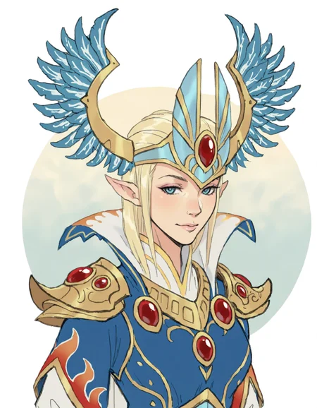 masterpiece, good quality, best quality, 2d, anime, 
looking at viewer, hearchmage, solo, upper body, light smile, helmet, armor,
 <lora:HEArchmage_Vpred:0.8>